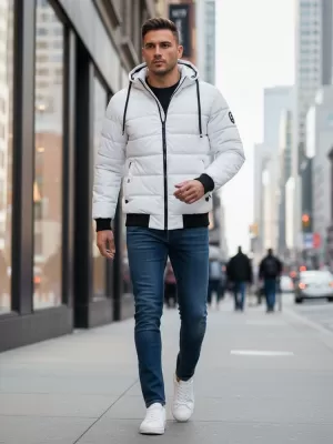 Férfi dzseki DSTREET TX5096 FEHÉR