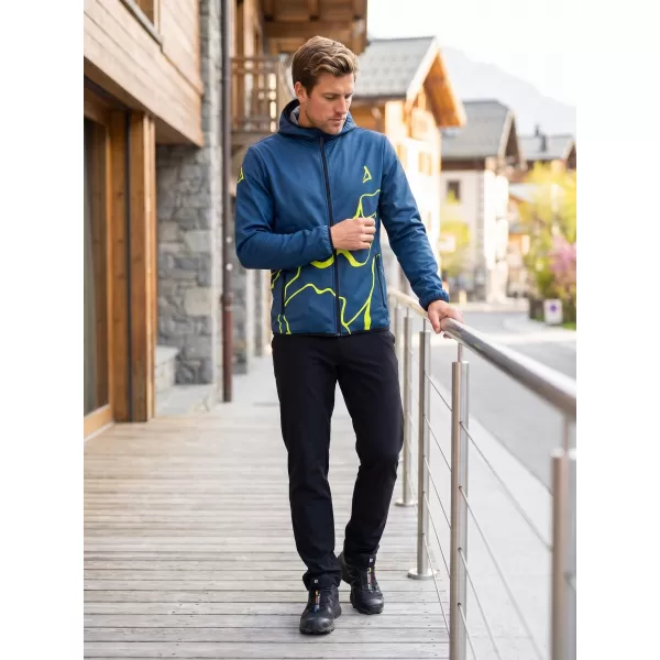  Férfi prémium softshell kabát ALTISPORT VOJ/ALM073JACK01 SÖTÉTKÉK/NEONSÁRGA 