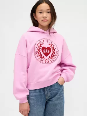 Gyermek pulóver GAP LOGO HOODIE PULLOVER 869541-00 CUKOR RÓZSASZÍN