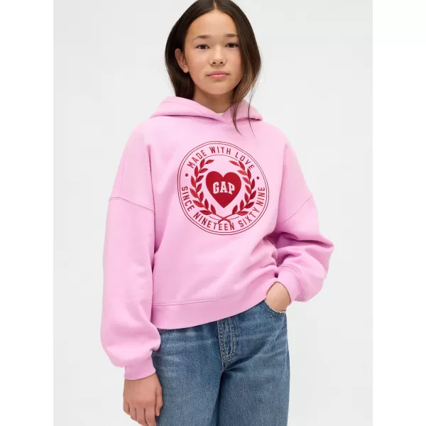  Gyermek pulóver GAP LOGO HOODIE PULLOVER 869541-00 CUKOR RÓZSASZÍN 