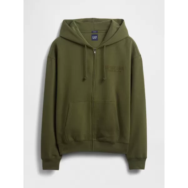  Férfi pulóver GAP LOGO PULLOVER HOODIE 822076-03 KATONAI KABÁT ZÖLD 
