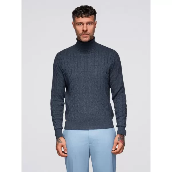  Férfi pulóver OMBRE OM-SWTN-0157 SÖTÉTKÉK 