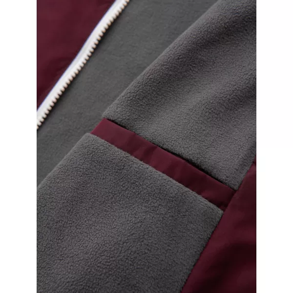  Férfi dzseki OMBRE OM-JANP-0242 BORDÓ-SZÜRKE 