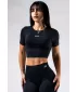 Varrat nélküli crop top rövid ujjú POWER 891 BLACK Nebbia