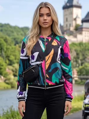 Női kabát ALTISPORT HADARIT FEKETE MINTÁS