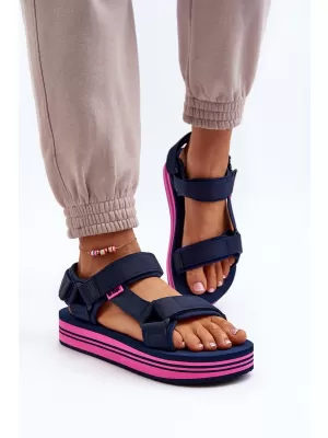 Női szandál LEE COOPER LCW-24-05-2753L TENGERÉSZ/FUKSZIA