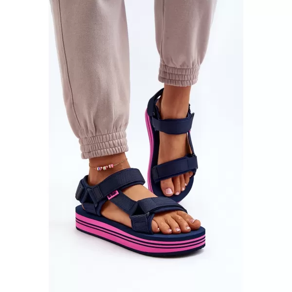  Női szandál LEE COOPER LCW-24-05-2753L TENGERÉSZ/FUKSZIA 