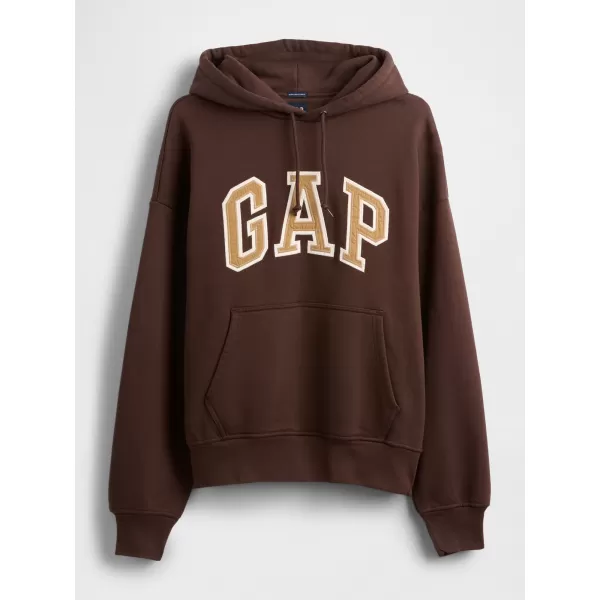  Férfi pulóver GAP HEAVYWEIGHT LOGO HOODIE PULLOVER 823104-04 SÖTÉTBARNA 