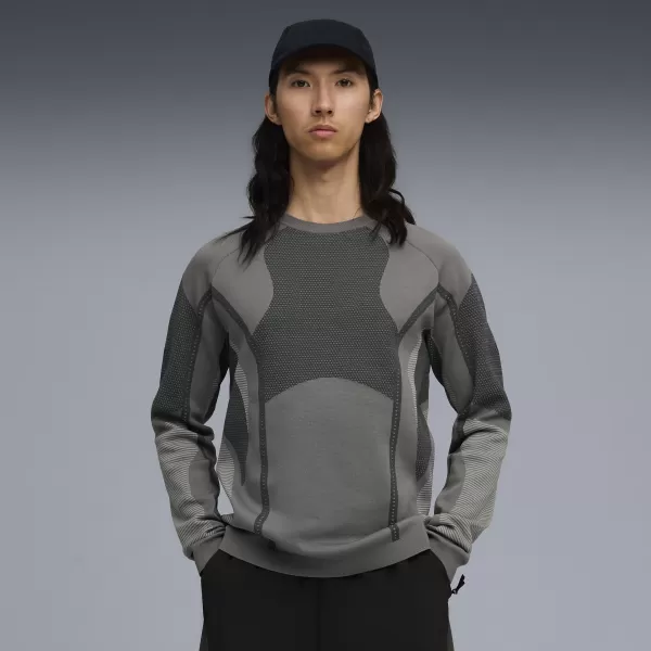  Férfi pulóver PUMA X SAN SAN GEAR KNIT LS 632549-08 HŰVÖS KÖZÉPSZÜRKE 