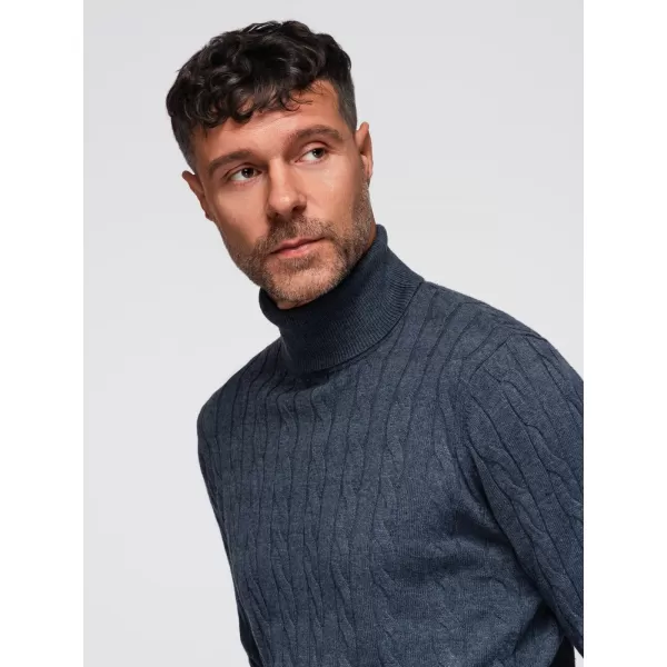  Férfi pulóver OMBRE OM-SWTN-0157 SÖTÉTKÉK 