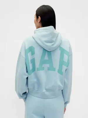 Női pulóver GAP LOGO CROPPED HOODIE PULLOVER 841725-20 VILÁGOS ŐSZ