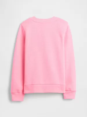 Gyermek pulóver GAP CREW SWEATSHIRT 839149-05 NEON RÓZSASZÍN RÓZSA