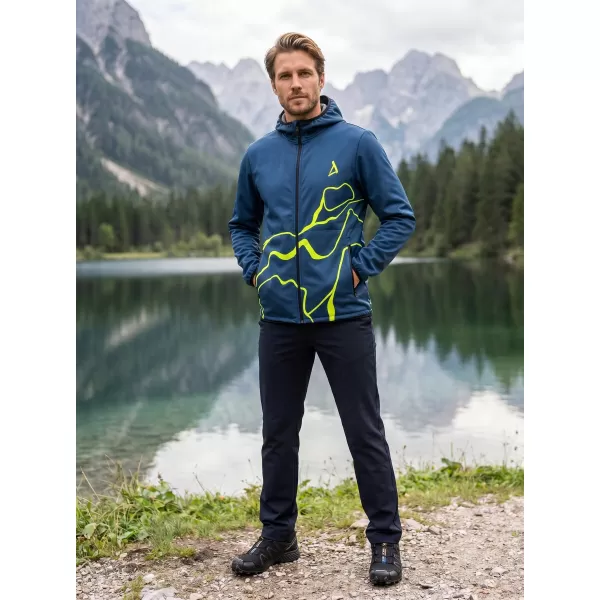  Férfi prémium softshell kabát ALTISPORT VOJ/ALM073JACK01 SÖTÉTKÉK/NEONSÁRGA 