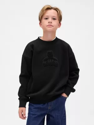 Gyermek pulóver GAP CREW RELAXED SWEATSHIRT 844233-00 FEKETE