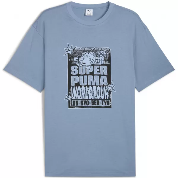  Férfi póló PUMA GRAPHIC WORLD TOUR TEE 632112-34 HIDEG KÉK 