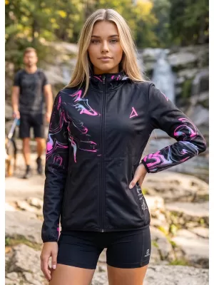 Női prémium softshell kabát ALTISPORT VOJ/ALW064JACK01 FEKETE RÓZSASZÍN