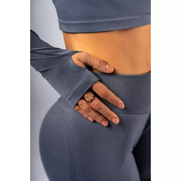  Varrat nélküli crop top hosszú ujjú POWER 892 GREY Nebbia 