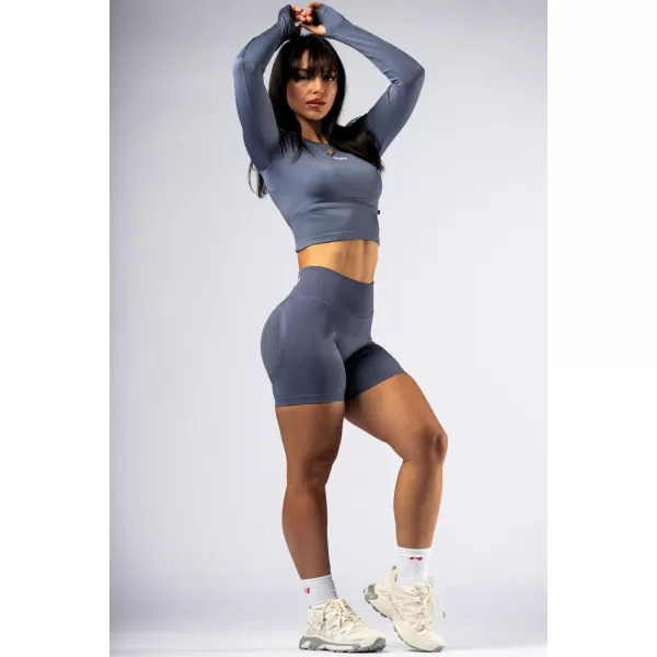  Varrat nélküli crop top hosszú ujjú POWER 892 GREY Nebbia 