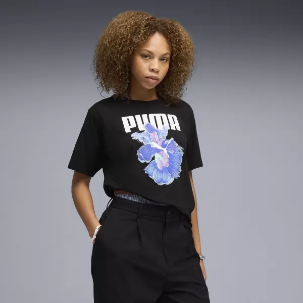  Női póló PUMA GRAPHICS RELAXED TEE BETTER 691908_01 PUMA FEKETE 
