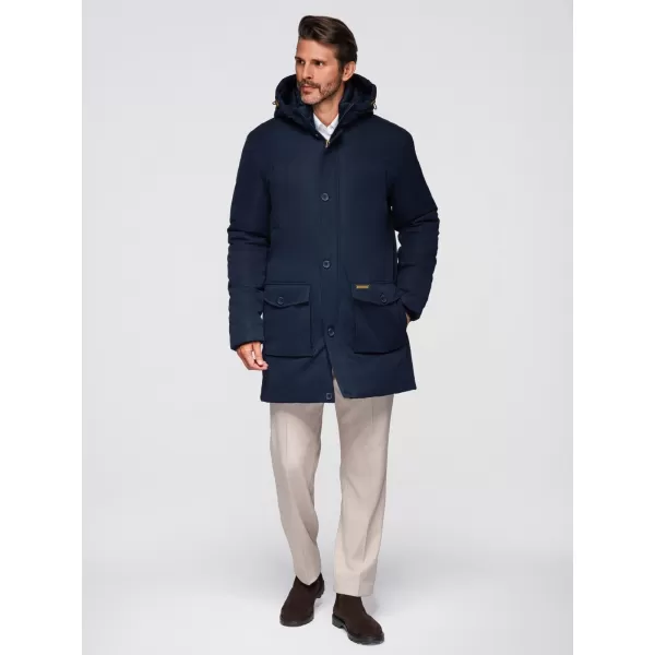  Férfi parka OMBRE OM-JAPJ-0287 SÖTÉTKÉK 