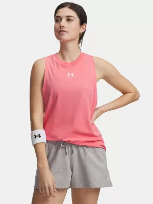 Női felső UNDER ARMOUR UA RIVAL MUSCLE TANK 1383659-600 RÓZSASZÍN