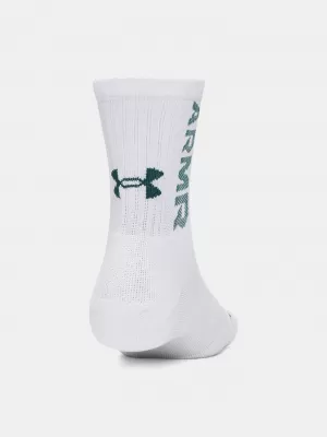 Zokni UNDER ARMOUR UA 3-MAKER 3PK MID-CREW 1373084-106 FEHÉR