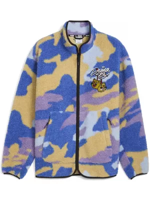 Férfi dzseki PUMA DYLAN POLAR FLEECE JACKET 632826-01 VÁSZON/AOP