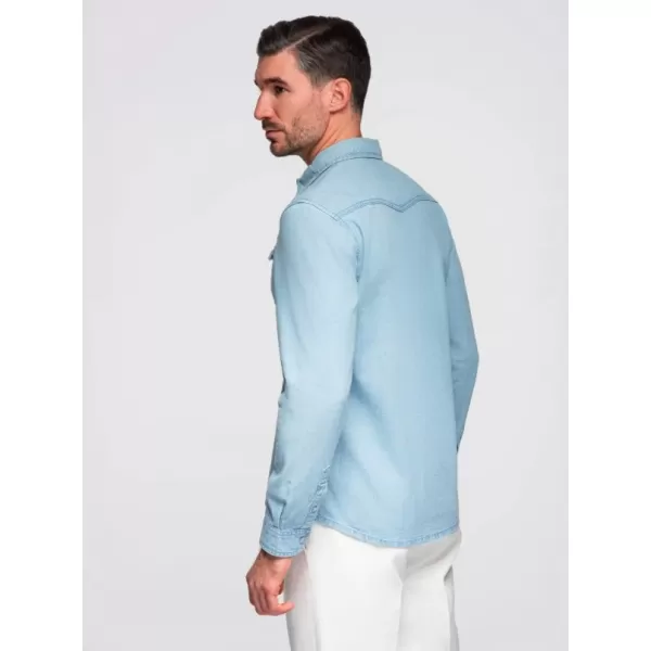  Férfi ing OMBRE OM-SHDS-0210 VILÁGOSKÉK 