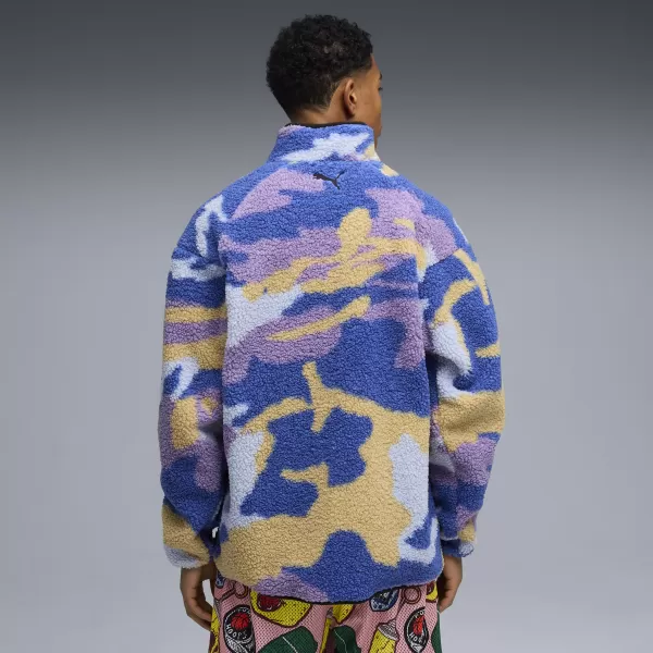  Férfi dzseki PUMA DYLAN POLAR FLEECE JACKET 632826-01 VÁSZON/AOP 