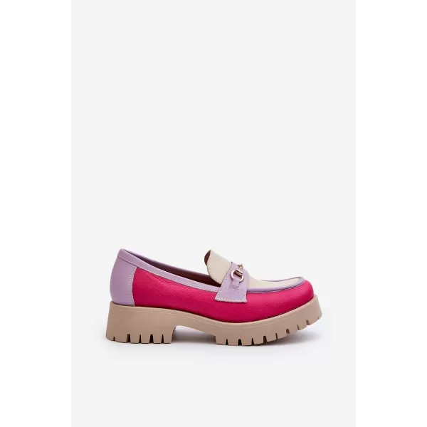  Női mokaszinok ZAZOO 3475 BÉZS/FUSCHIA/LILA 