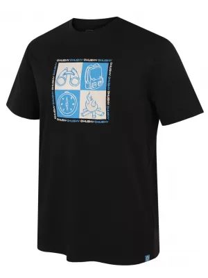 Férfi póló HUSKY TEE SQUARE M FEKETE