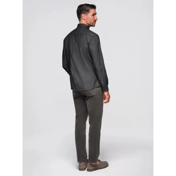  Férfi ing OMBRE OM-SHDS-0210 FEKETE 
