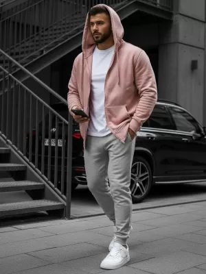 Férfi pulóver DSTREET BX4834 RÓZSASZÍN
