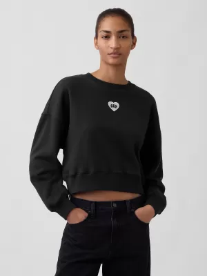 Női pulóver GAP CREW CROP SWEATSHIRT 852831-01 HOLDTALAN ÉJSZAKA