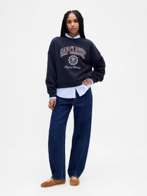 Női pulóver GAP LOGO SWEATSHIRT 799272-01 HADITENGERÉSZET EGYENRUHA