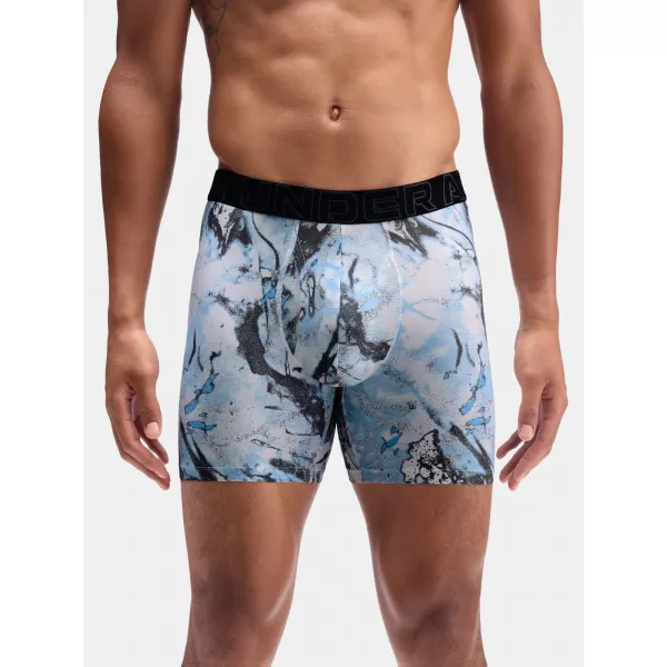  Férfi boxerek UNDER ARMOUR UA PERFORMANCE TECH - PRINT 6IN - 1PK 1383875-101 FEKETE 