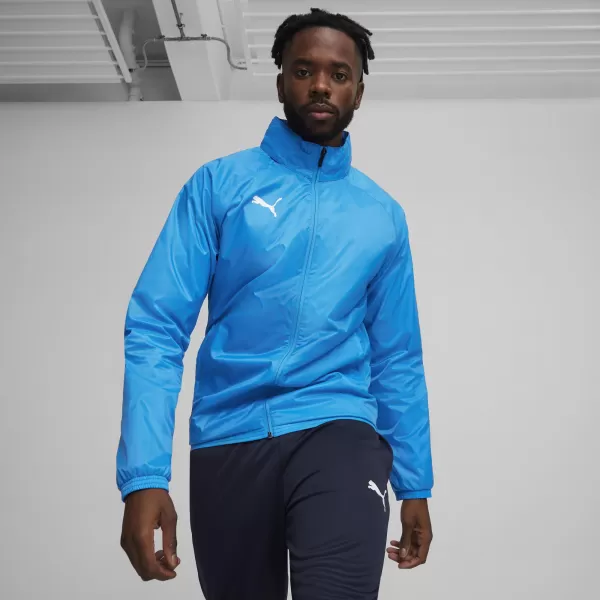  Férfi dzseki PUMA TEAMGOAL ALL WEATHER JACKET 659038-02 E.BLUE LEMONADE/ E.KÉK LIMONÁDÉ/PUMA FEHÉR 