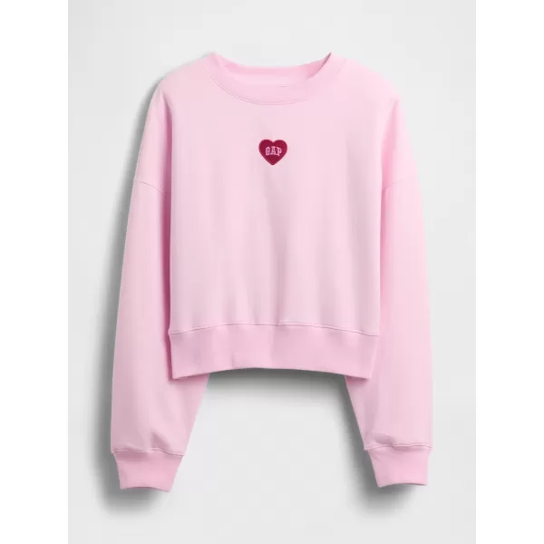  Női pulóver GAP CREW CROP SWEATSHIRT 852831-02 KANKALIN RÓZSASZÍN 