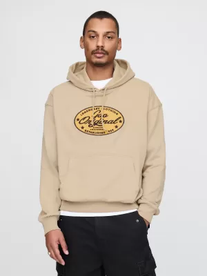 Férfi pulóver GAP LOGO PULLOVER HOODIE 744731-01 KHAKI