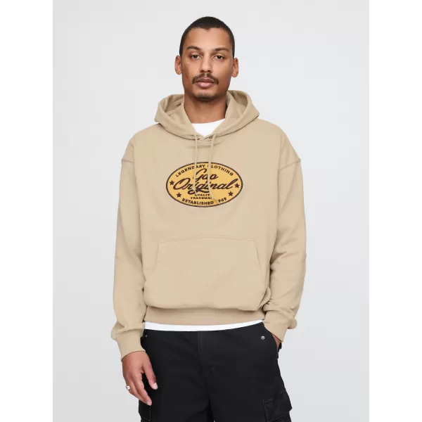  Férfi pulóver GAP LOGO PULLOVER HOODIE 744731-01 KHAKI 