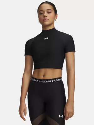 Női póló HEATGEAR CROP MOCK SS 6010006-008 BLACK Under Armour