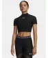Női póló HEATGEAR CROP MOCK SS 6010006-008 BLACK Under Armour