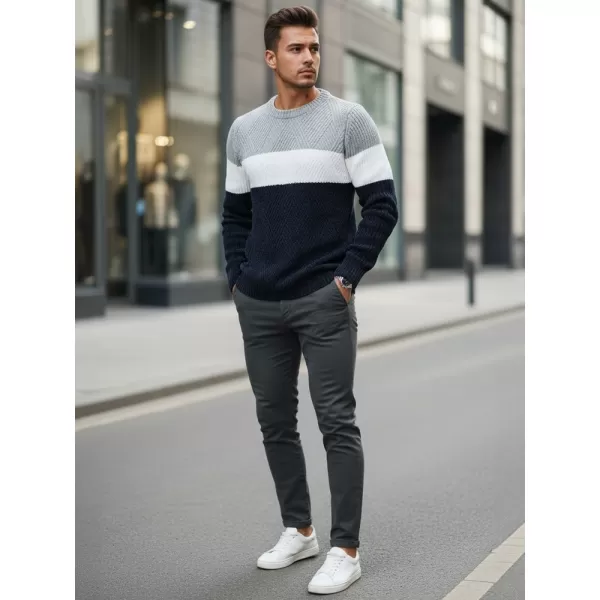  Férfi pulóver DSTREET WX2320 SÖTÉTKÉK/VILÁGOSSZÜRKE 