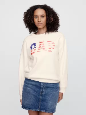 Női pulóver GAP LOGO SWEATSHIRT 782487-01 ÚJ TÖRTFEHÉR OPT
