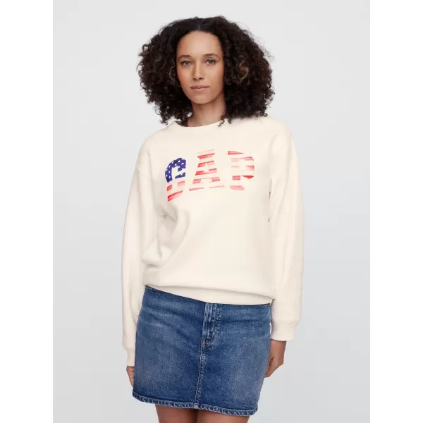 Női pulóver GAP LOGO SWEATSHIRT 782487-01 ÚJ TÖRTFEHÉR OPT 