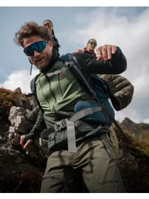 Férfi powerfleece pulóver NORDBLANC GROAN NBWFM8282 SÖTÉTZÖLD