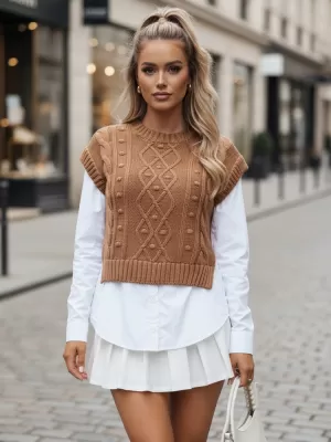Női pulóver DSTREET MY2216 BARNA