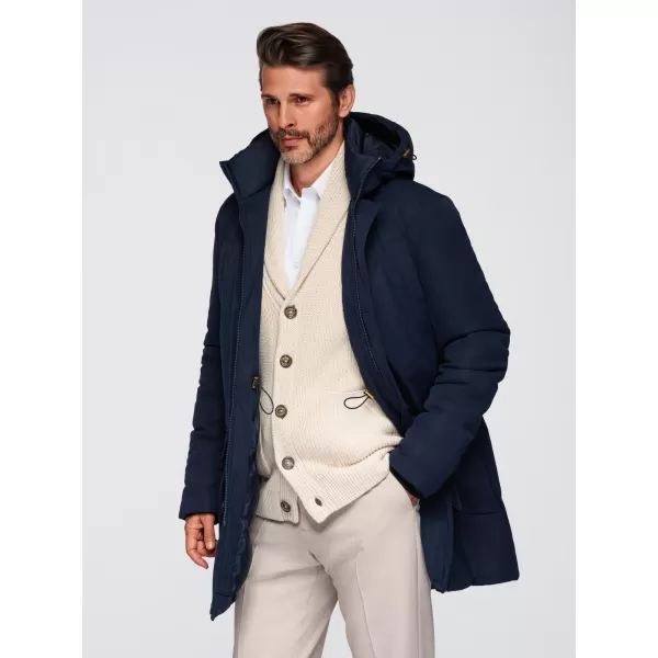  Férfi parka OMBRE OM-JAPJ-0287 SÖTÉTKÉK 