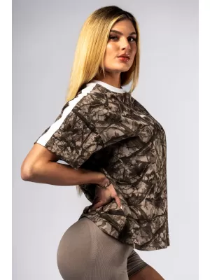 Laza szabású POWER 894 LIGHT BROWN CAMO Nebbia póló