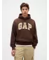 Férfi pulóver GAP HEAVYWEIGHT LOGO HOODIE PULLOVER 823104-04 SÖTÉTBARNA
